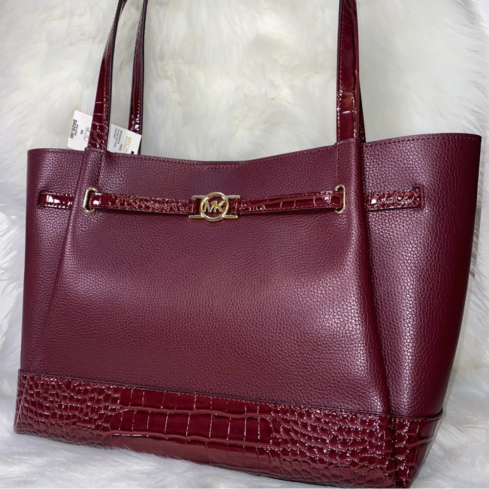Michael Kors Reed Large Pebbled Leather Tote Bag New